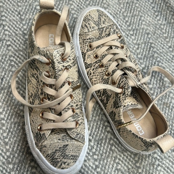 RARE CONVERSE CHUCK TAYLOR LIMITED EDITION SNAKE SKIN‎ PRINT Low Trainers SIZE 7 - Picture 2 of 6